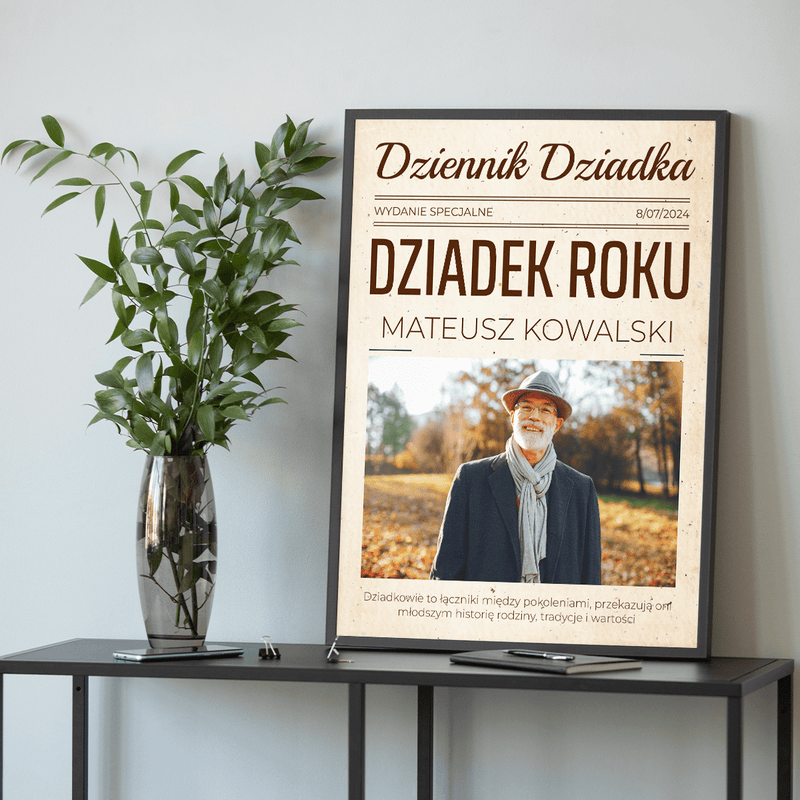 Dziennik dziadka - plakat, spersonalizowany prezent dla dziadka - Adamell.pl