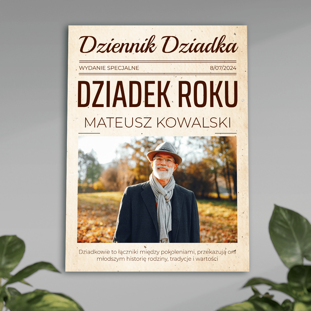 Dziennik dziadka - plakat, spersonalizowany prezent dla dziadka - Adamell.pl