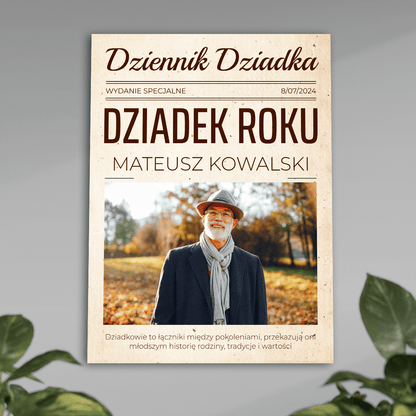 Dziennik dziadka - plakat, spersonalizowany prezent dla dziadka - Adamell.pl