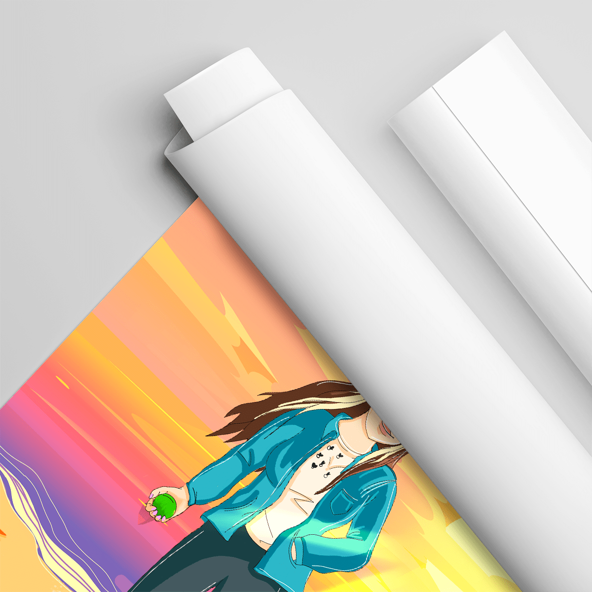 Dziewczyna na plaży ilustracja - plakat, spersonalizowany prezent dla niej - Adamell.pl