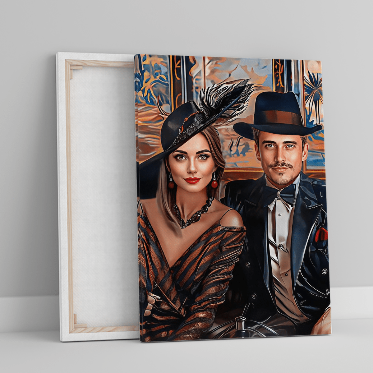 Elegancka para - druk na płótnie, spersonalizowany prezent dla pary - Adamell.pl
