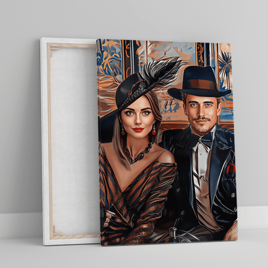 Elegancka para - druk na płótnie, spersonalizowany prezent dla pary - Adamell.pl
