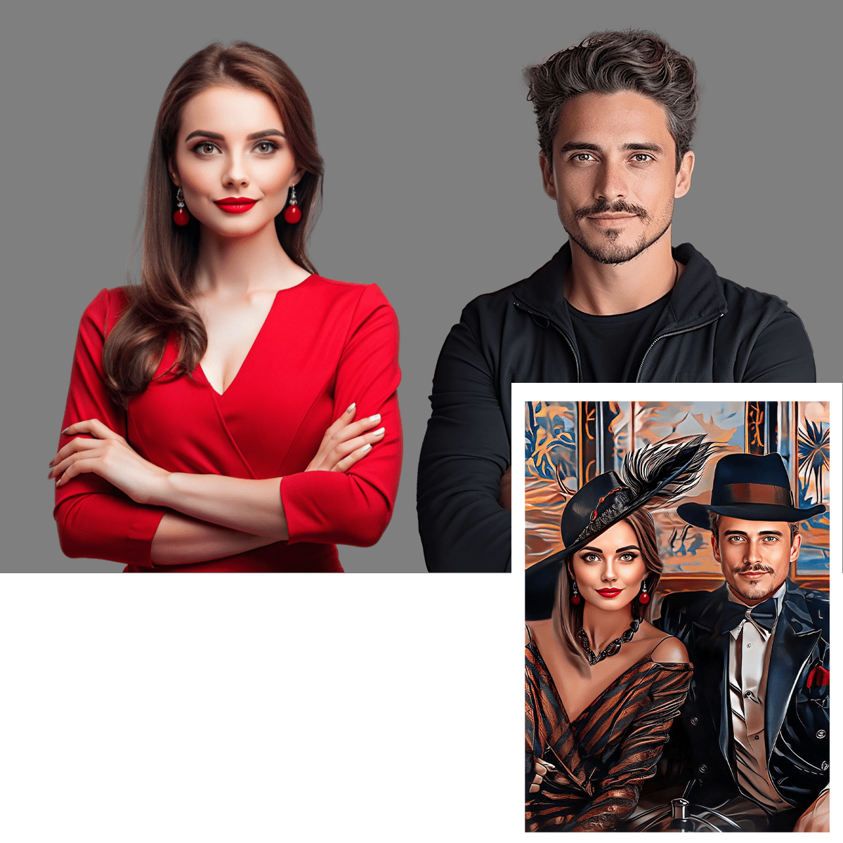 Elegancka para - druk na płótnie, spersonalizowany prezent dla pary - Adamell.pl