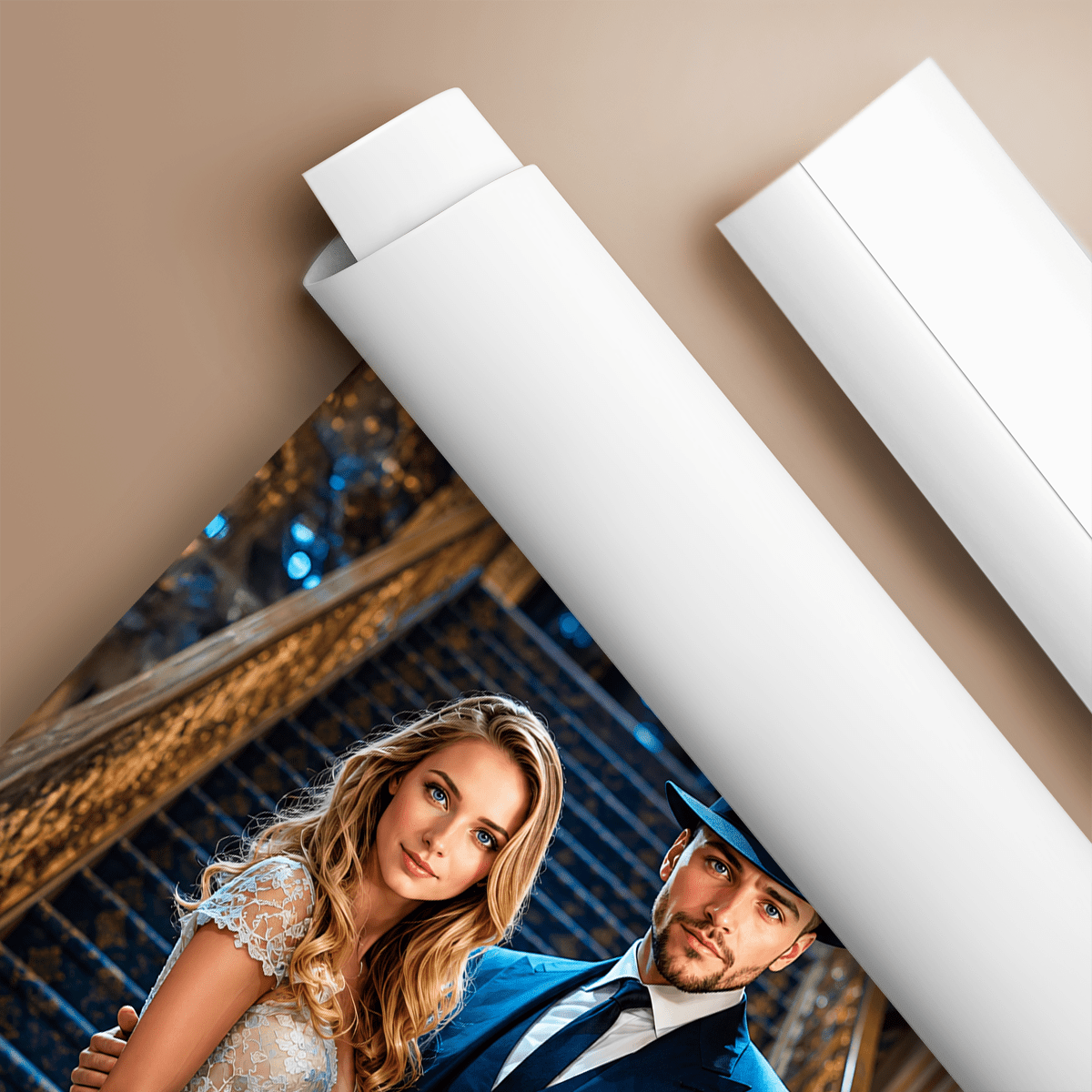 Elegancka para - plakat, spersonalizowany prezent dla męża - Adamell.pl