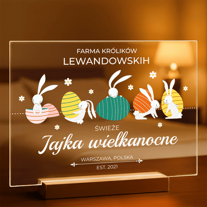 Farma królików - Druk na szkle, spersonalizowany prezent na Wielkanoc - Adamell.pl