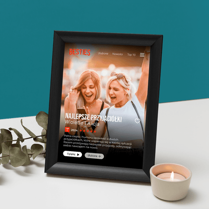 Film od dwóch przyjaciółkach - Druk na szkle, spersonalizowany prezent dla przyjaciółki - Adamell.pl