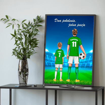 Football Clipart - plakat, spersonalizowany prezent dla sportowca - Adamell.pl