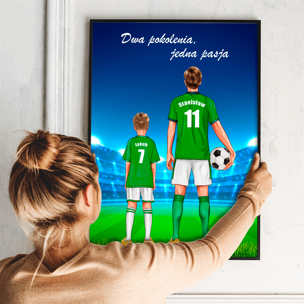 Football Clipart - plakat, spersonalizowany prezent dla sportowca - Adamell.pl