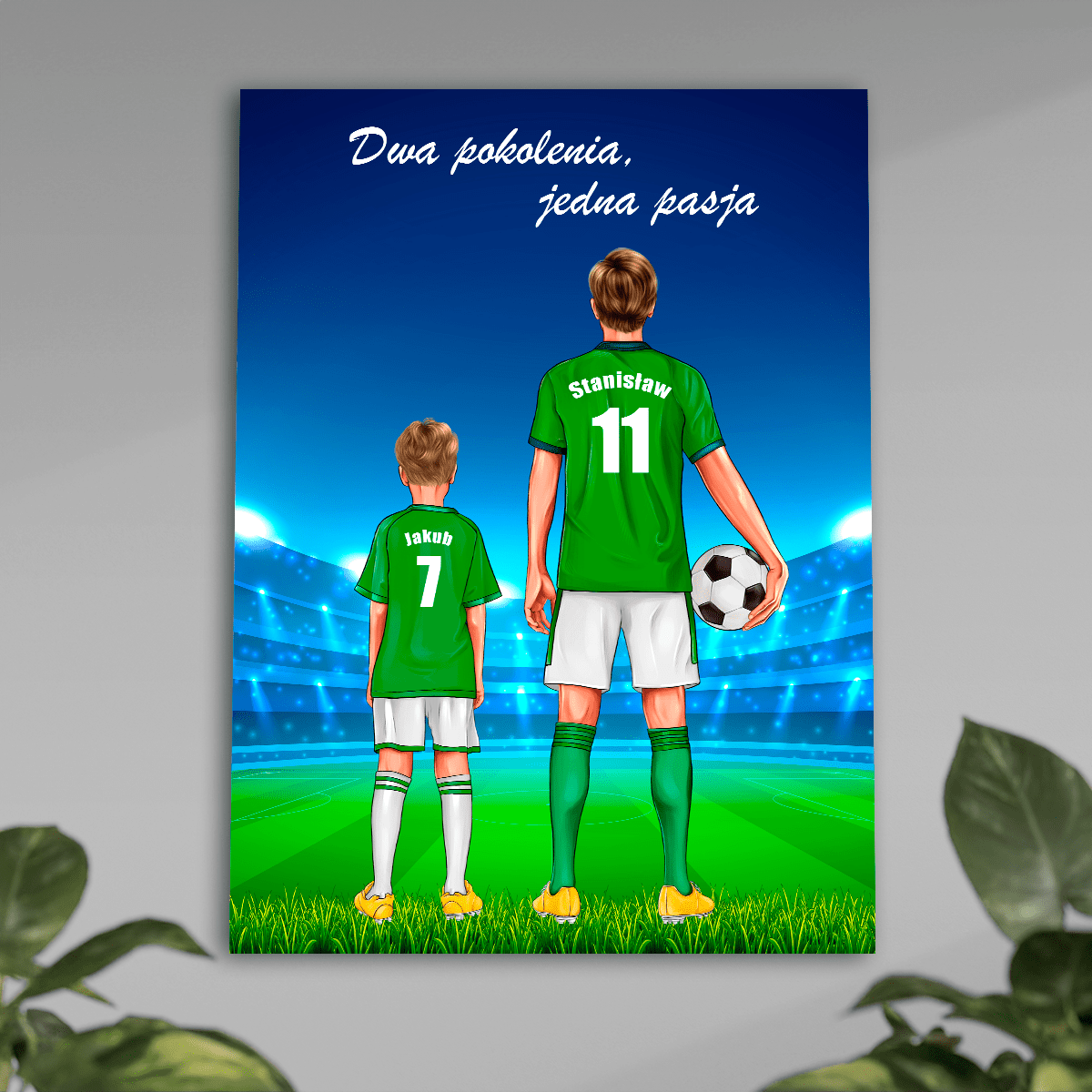 Football Clipart - plakat, spersonalizowany prezent dla sportowca - Adamell.pl