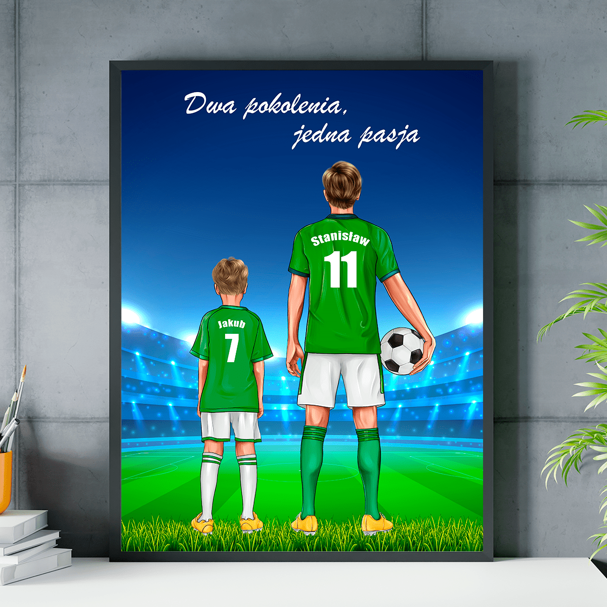 Football Clipart - plakat, spersonalizowany prezent dla sportowca - Adamell.pl