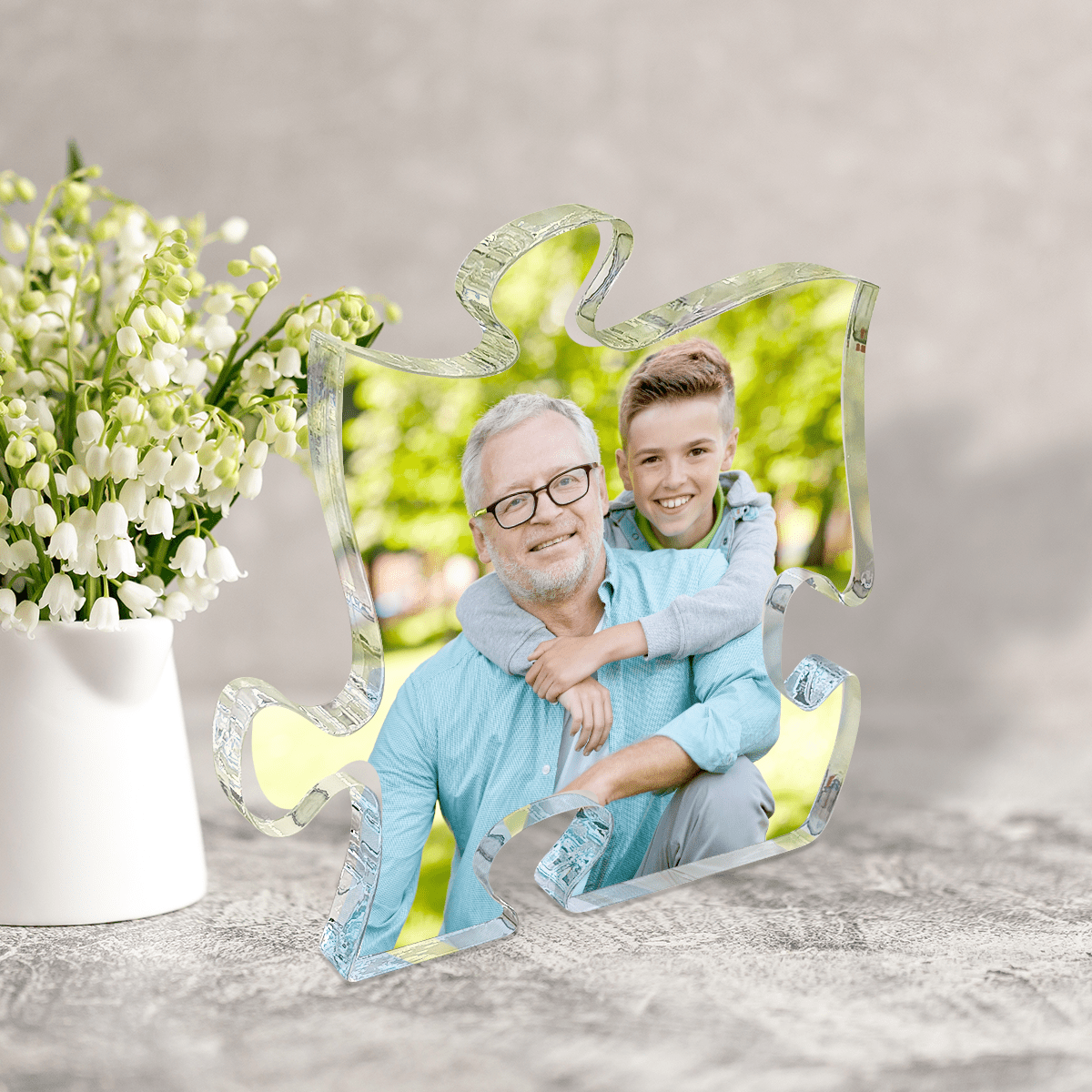 Fotografia z dziadkiem - Druk na szkle - puzzel, spersonalizowany prezent dla dziadka - Adamell.pl