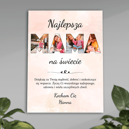 Fotokolaż MAMA + tekst - plakat, spersonalizowany prezent dla mamy - Adamell.pl