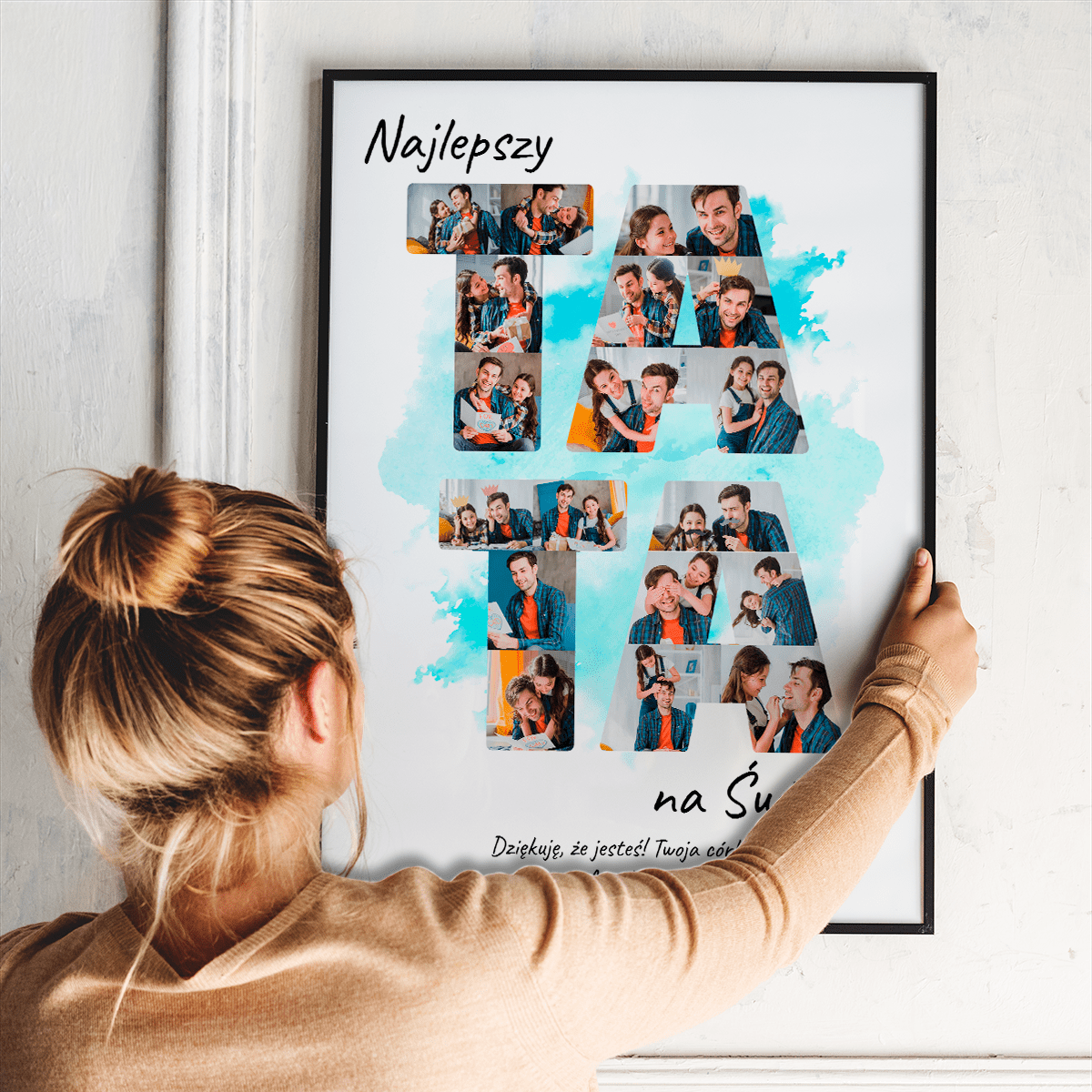 Fotokolaż TATA - plakat, spersonalizowany prezent dla taty - Adamell.pl