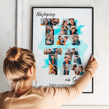 Fotokolaż TATA - plakat, spersonalizowany prezent dla taty - Adamell.pl