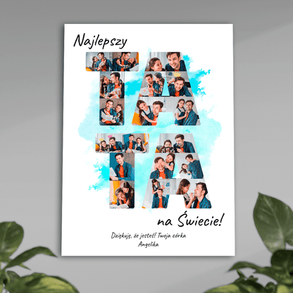 Fotokolaż TATA - plakat, spersonalizowany prezent dla taty - Adamell.pl