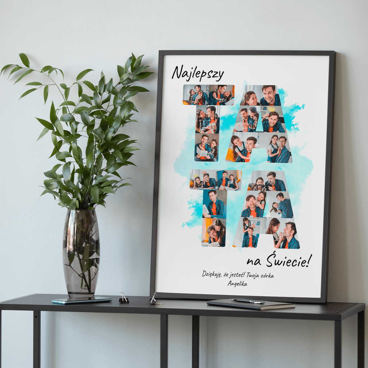 Fotokolaż TATA - plakat, spersonalizowany prezent dla taty - Adamell.pl