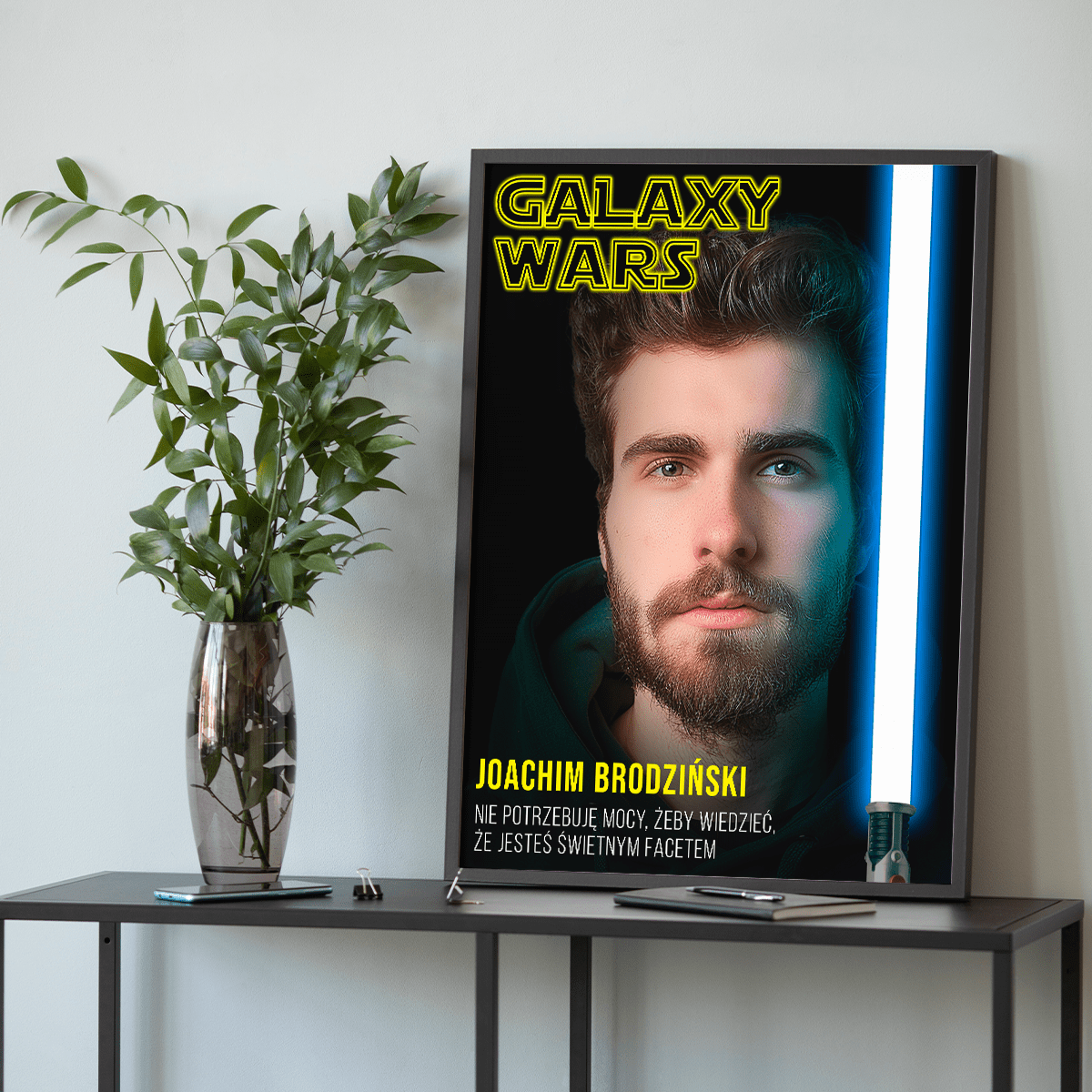 Galaxy Wars - plakat, spersonalizowany prezent dla niego - Adamell.pl
