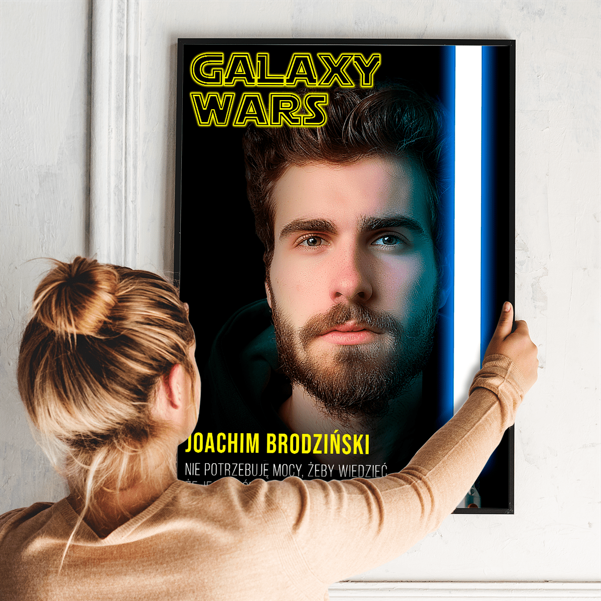Galaxy Wars - plakat, spersonalizowany prezent dla niego - Adamell.pl