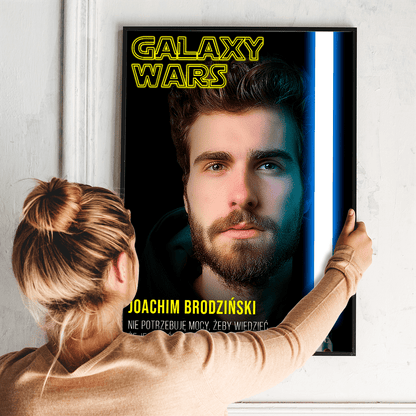 Galaxy Wars - plakat, spersonalizowany prezent dla niego - Adamell.pl