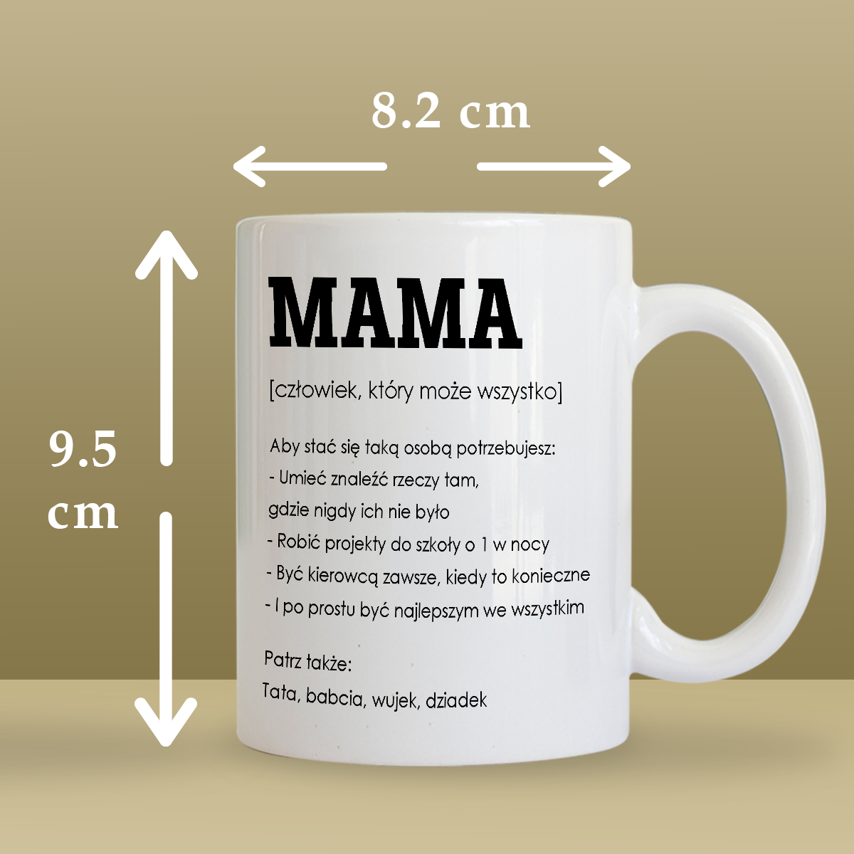 Mama może wszystko - Kubek z nadrukiem, spersonalizowany prezent dla mamy - Adamell.pl