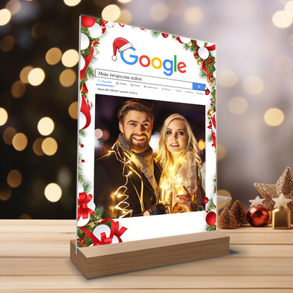 Świąteczna para - Druk na szkle, spersonalizowany prezent dla dziewczyny