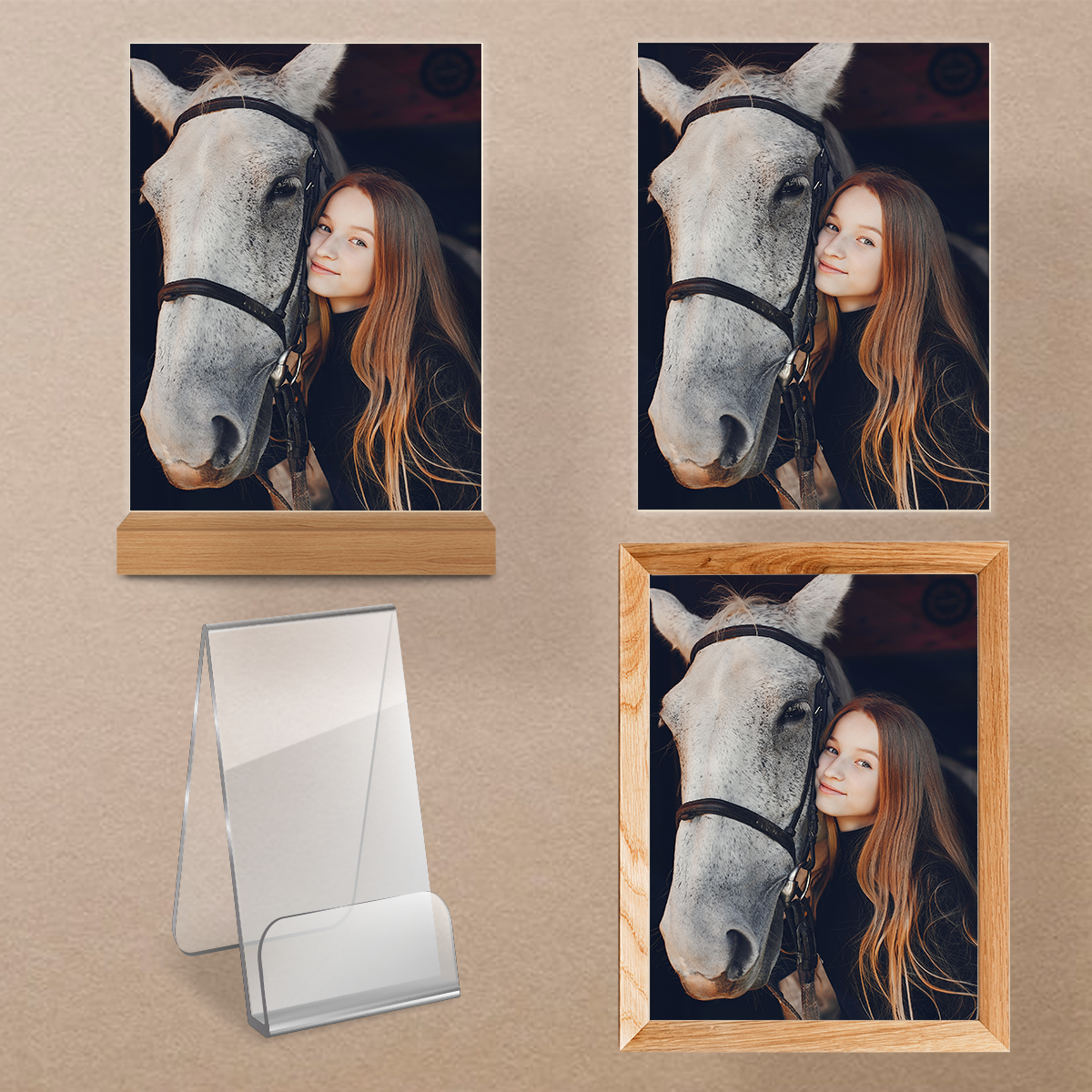 Dziewczyna z koniem - Druk na szkle, spersonalizowany prezent