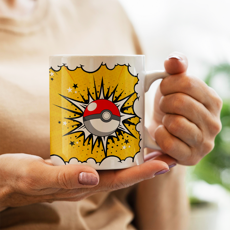 Grafika Pikachu + imię - 1x Kubek z nadrukiem, spersonalizowany prezent dla dziecka