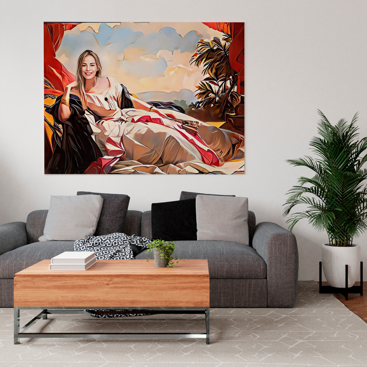 Portret szlachcianki - druk na płótnie, spersonalizowany prezent dla niej