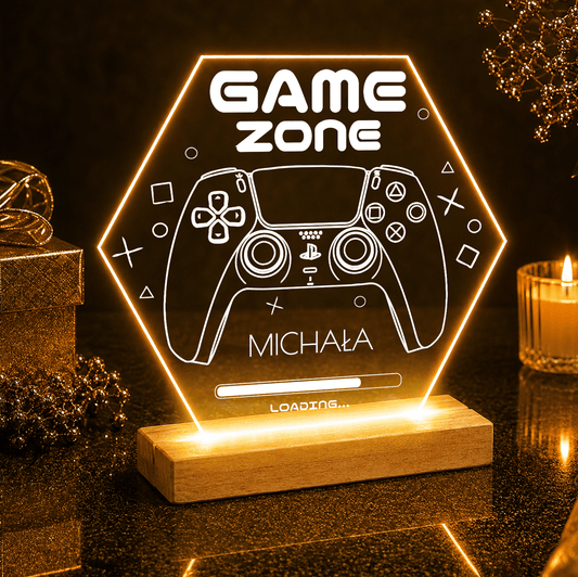 Game zone - Druk na szkle, spersonalizowany prezent dla niego - Adamell.pl