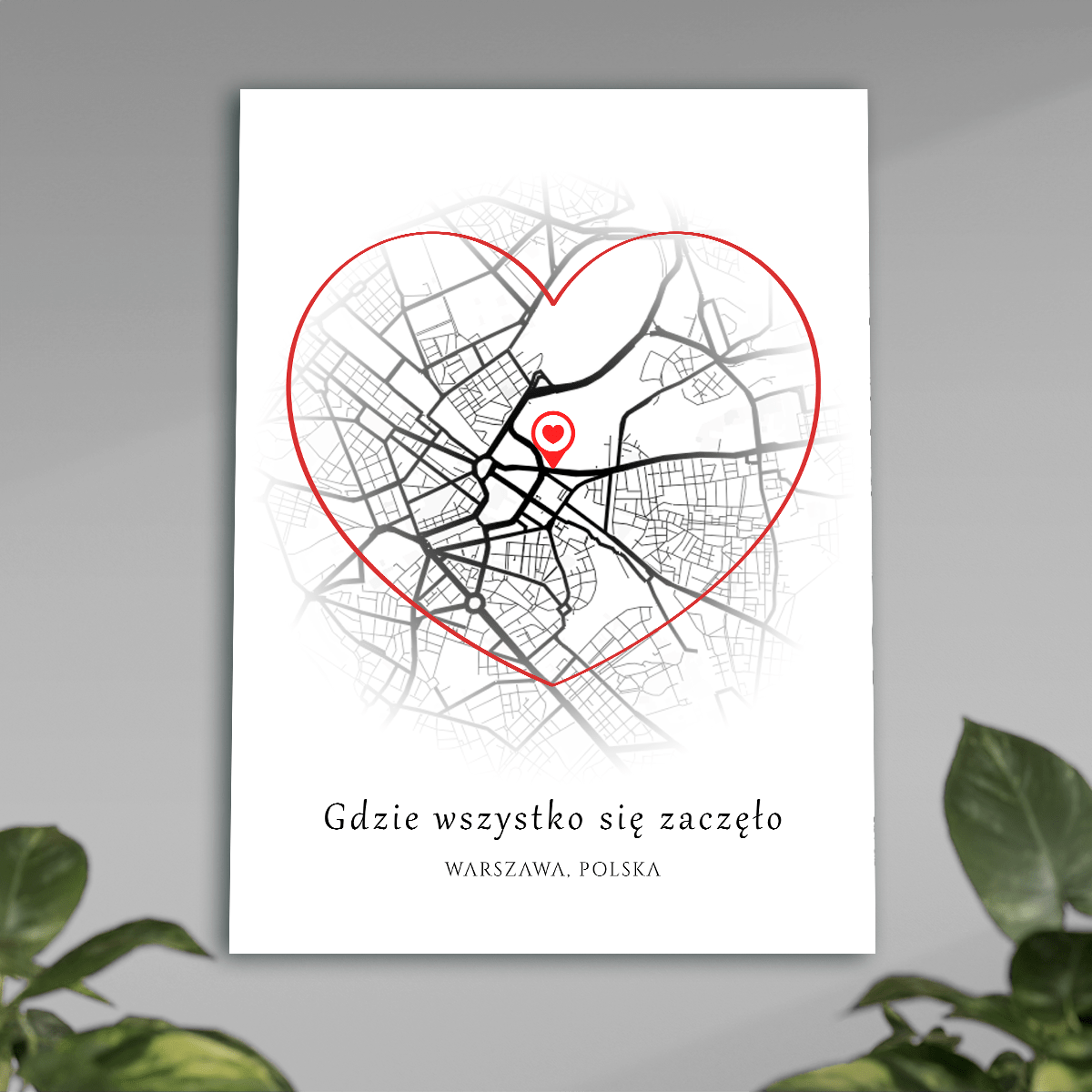 Gdzie wszystko się zaczęło - plakat, spersonalizowany prezent dla niej - Adamell.pl