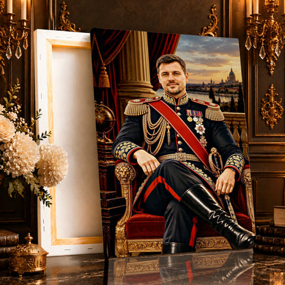 Portret ze zdjęcia na płótnie Generał — prezent dla męża