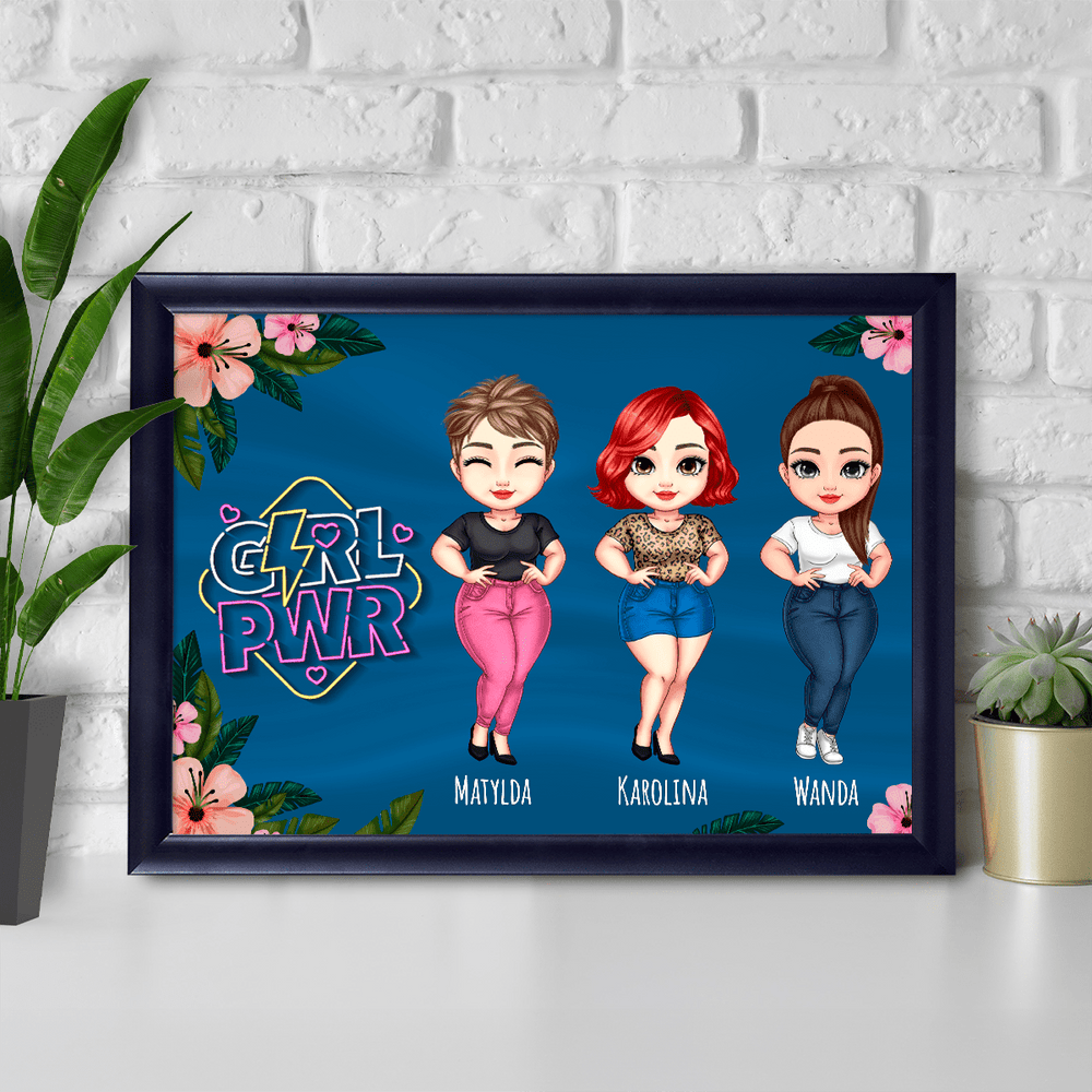 Girl Pwr Clipart - Druk na szkle, spersonalizowany prezent dla niej - Adamell.pl