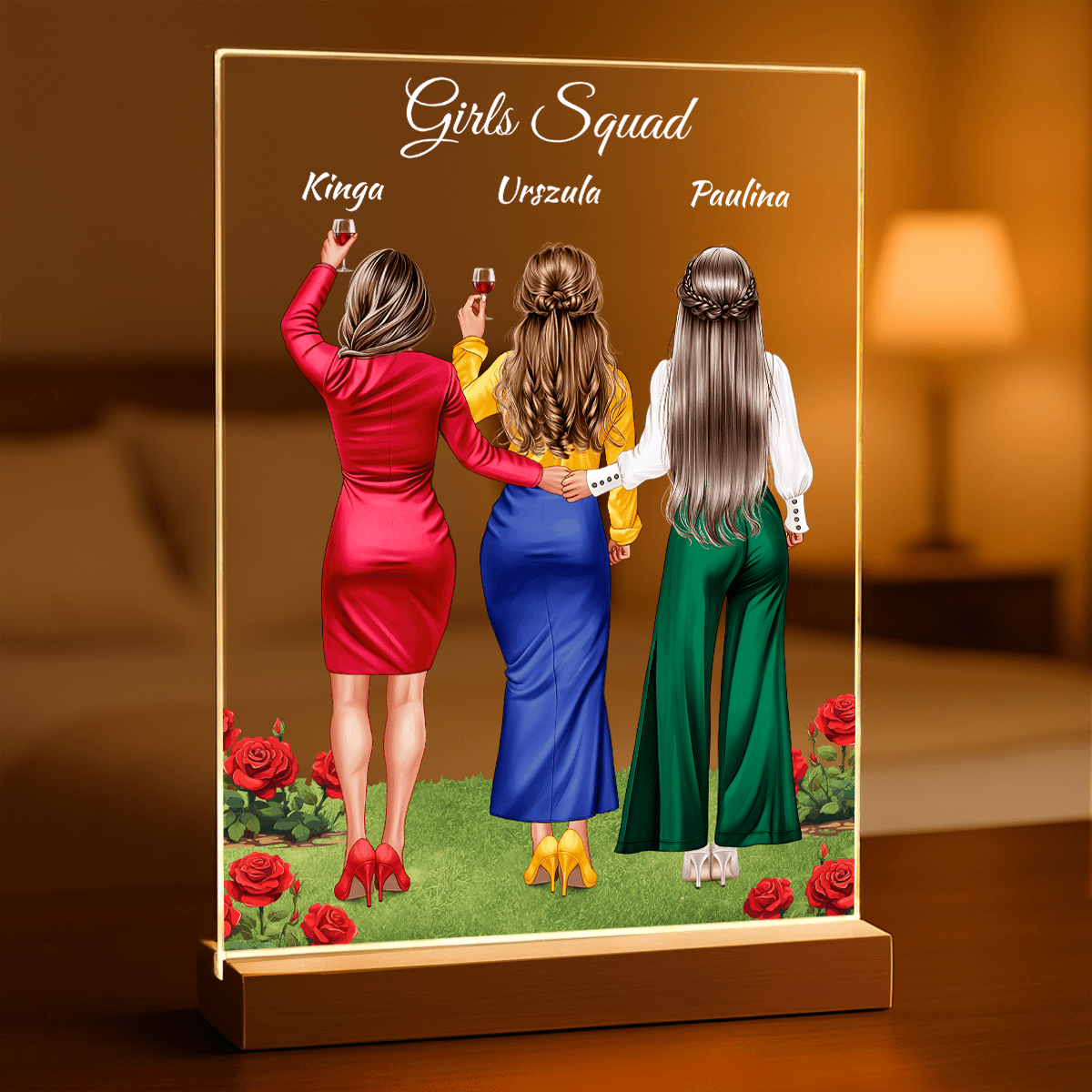 Girls squad Clipart - Druk na szkle, spersonalizowany prezent dla niej - Adamell.pl