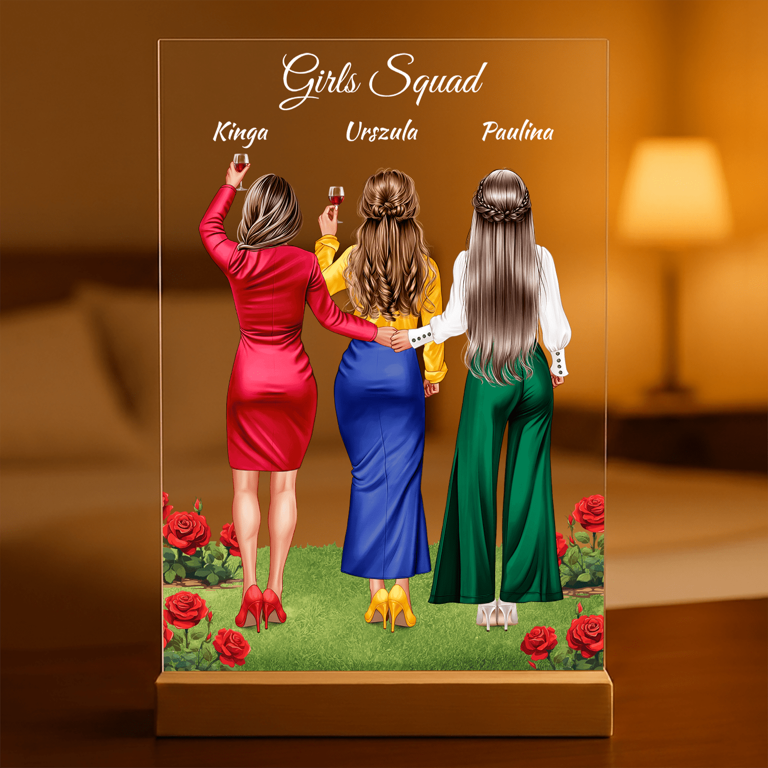 Girls squad Clipart - Druk na szkle, spersonalizowany prezent dla niej - Adamell.pl