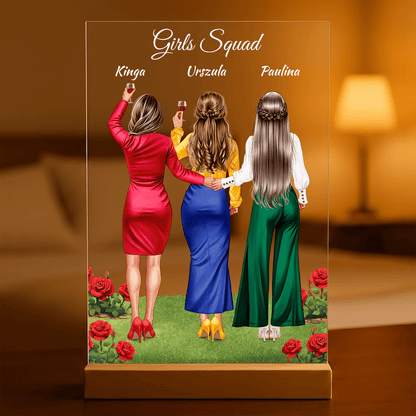 Girls squad Clipart - Druk na szkle, spersonalizowany prezent dla niej - Adamell.pl