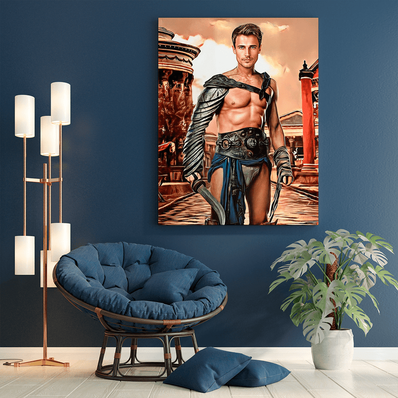 Gladiator portret - druk na płótnie, spersonalizowany prezent dla niego - Adamell.pl