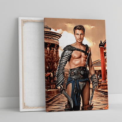 Gladiator portret - druk na płótnie, spersonalizowany prezent dla niego - Adamell.pl