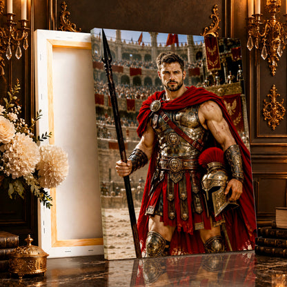 Portret ze zdjęcia na płótnie Portret gladiatora — prezent dla mężczyzny