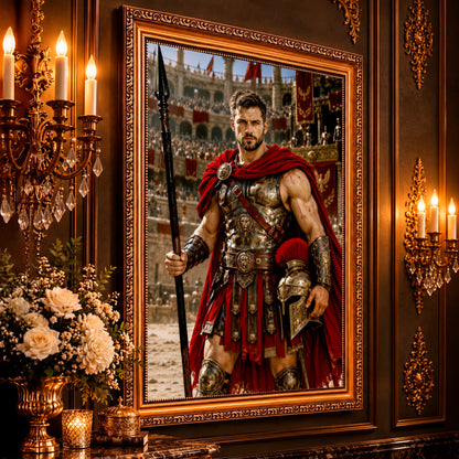 Portret ze zdjęcia na płótnie Portret gladiatora — prezent dla mężczyzny