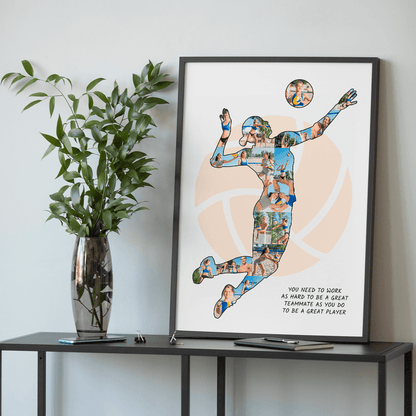 Gra w siatkówkę - plakat, spersonalizowany prezent dla sportowca - Adamell.pl