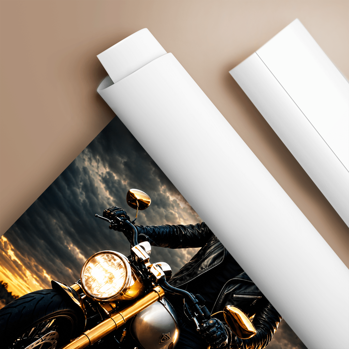 Grafika motocyklisty + imię - plakat, spersonalizowany prezent dla mężczyzny - Adamell.pl