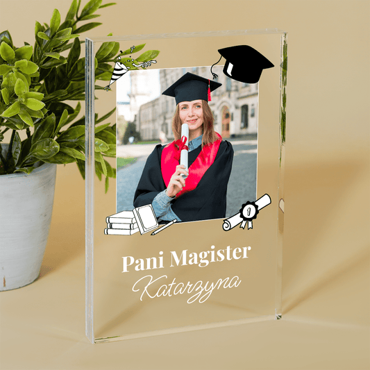Gratulacje dla absolwenta - Druk na szkle, spersonalizowany prezent dla absolwenta - Adamell.pl