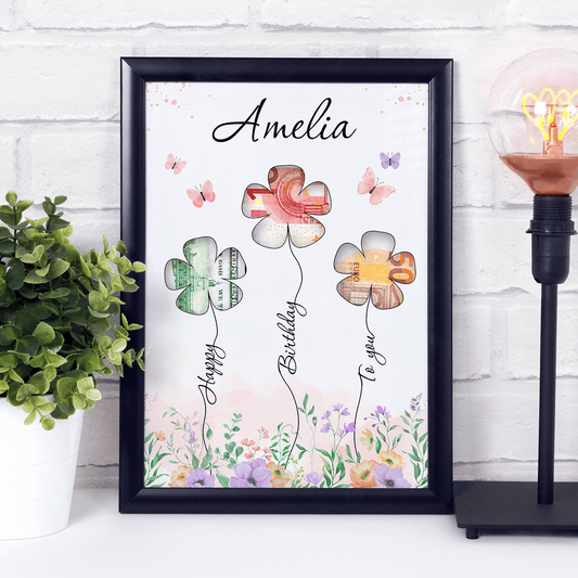 Happy Birthday - Ramka na pieniądze, spersonalizowany prezent dla kobiety - Adamell.pl