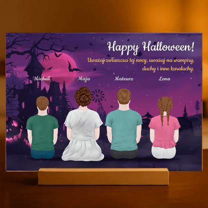 Happy Halloween - Druk na szkle, spersonalizowany prezent dla rodziny - Adamell.pl
