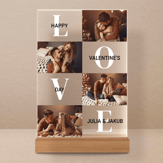 Happy Valentine's Day - Druk na szkle, spersonalizowany prezent dla pary - Adamell.pl