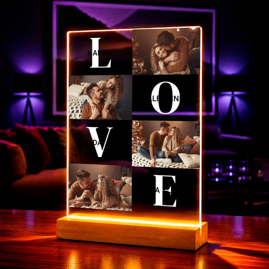 Happy Valentine's Day - Druk na szkle, spersonalizowany prezent dla pary