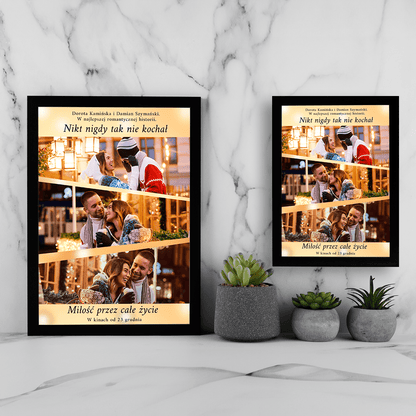 Historia romantyczna - Druk na szkle, spersonalizowany prezent dla pary - Adamell.pl