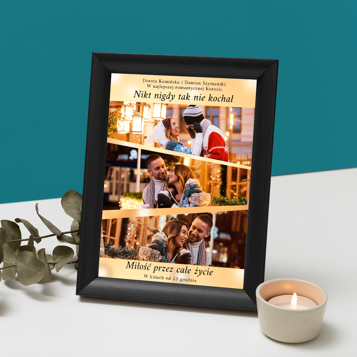 Historia romantyczna - Druk na szkle, spersonalizowany prezent dla pary - Adamell.pl