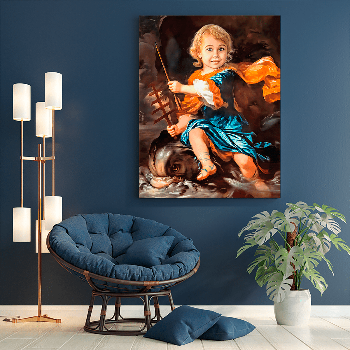 Historyczny portret dziecka - druk na płótnie, spersonalizowany prezent dla dziecka - Adamell.pl