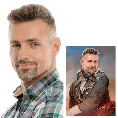 Historyczny portret generała - plakat, spersonalizowany prezent dla wujka - Adamell.pl